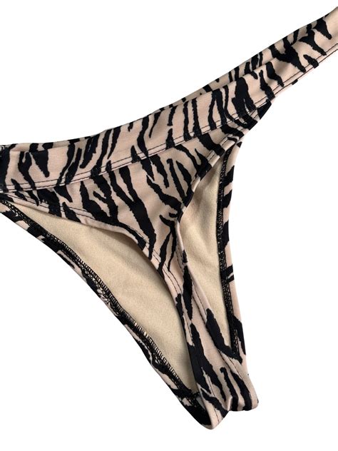 Malla Bikini Piezas Playa Piscina Tanga Zebra Beige Negro Envio Gratis Barril