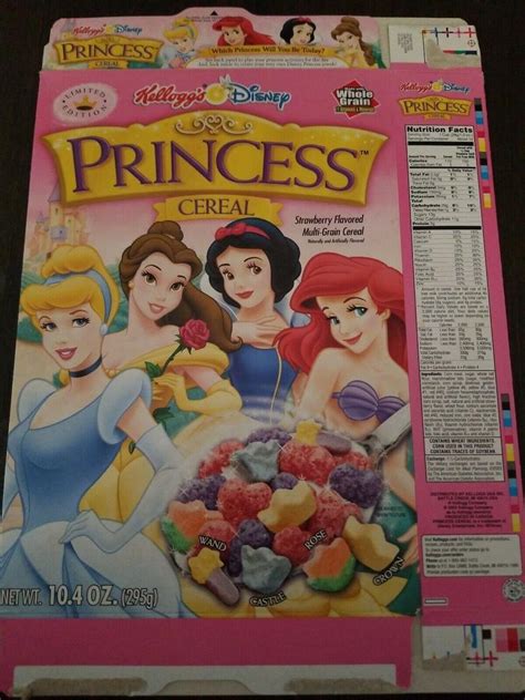 Kelloggs Disney Princess Cereal Box 2003 2059919554