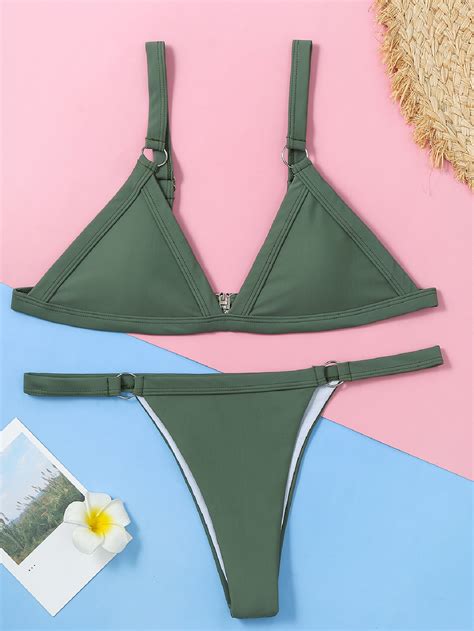 Vestido De Baño Bikini Tanga Triángulo Vinculado Con Aro on Luulla