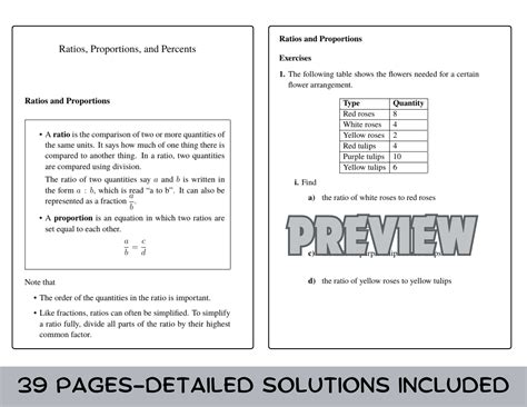 Ratios, Proportions and Percents Notes and Worksheets | Teaching Resources