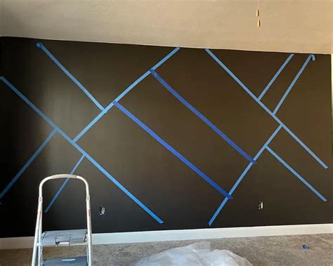 DIY Geometric Accent Wall With MDF Trim Frugal Fitz Designs