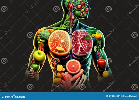 Fresh Food In Human Body Nutrition For Human Generative AI Stock