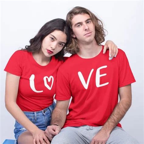 Half Sleeve Love Couple T Shirt Casual Wear At Rs 499 Set In Indore