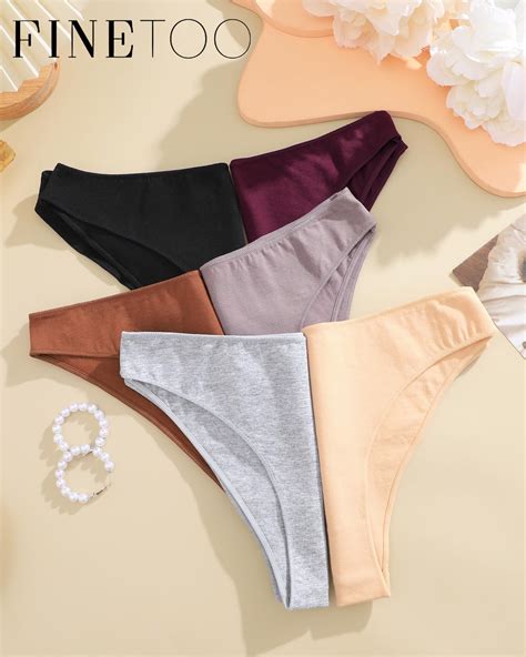Snapklik Pack Cotton Underwear For Women Cute Low Rise Bikini Panties High Cut