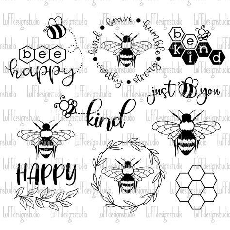 Bee Svg Bundle Bee Kind Svg Bee Happy Svg Bumble Bee Svg Etsy Hong Kong