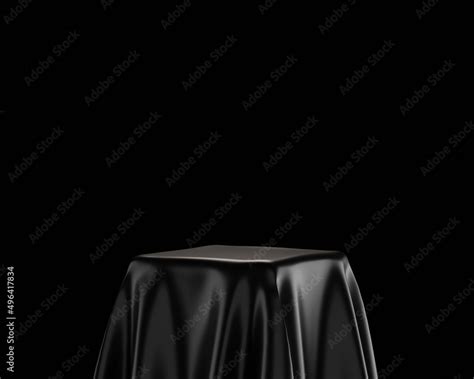 Black Luxury Fabric Podium Pedestal Empty Presentation Product D