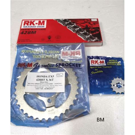 Honda Ex Gbo Ex Dream Spoket Set Siap Rantai M Original Rkm