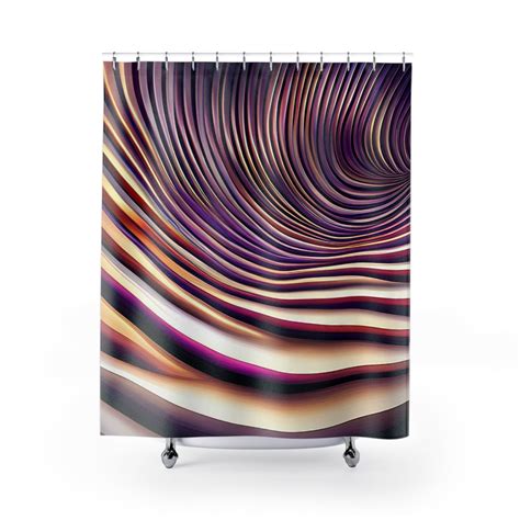 Abstract Lavender Swirls Shower Curtain Hypnotic Purple Waves Design