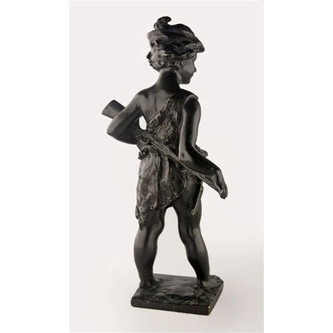 Late 19th Century Romantic French Black Patina Bronze Sculpture Of A