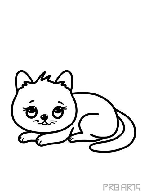 Cute Ginger Kitten Drawing for Kids - PRB ARTS