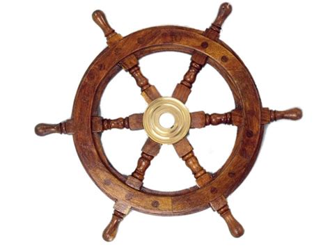 Wooden Nautical Ship Steering Wheel Pirate Decor Wood Brass Fishing