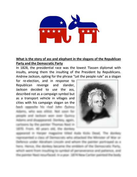 Solution Donkey And Elephant Symbol In Republican And Democratic Party