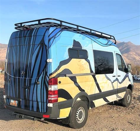 Sprinter Van Build With Aluminess Roof Rack And Wrap