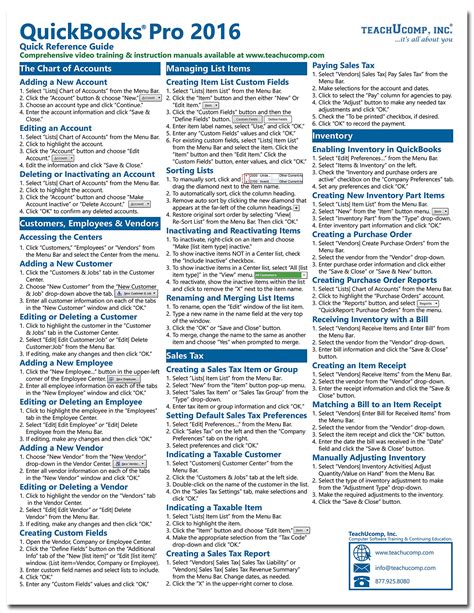 Mua Quickbooks Pro 2016 Quick Reference Training Card Laminated