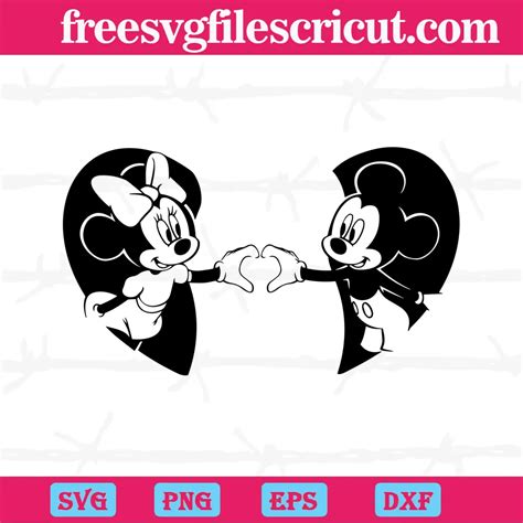 Mickey And Minnie Mouse Heart Svg Free Svg Files For Cricut