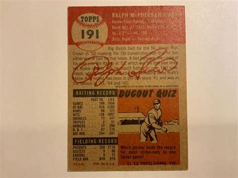 Topps Archives Ralph Kiner Card Ebay