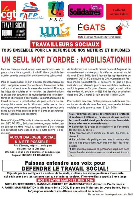 21 Juin Mobilisation Des Travailleurs Sociaux Pour La Défense De Nos