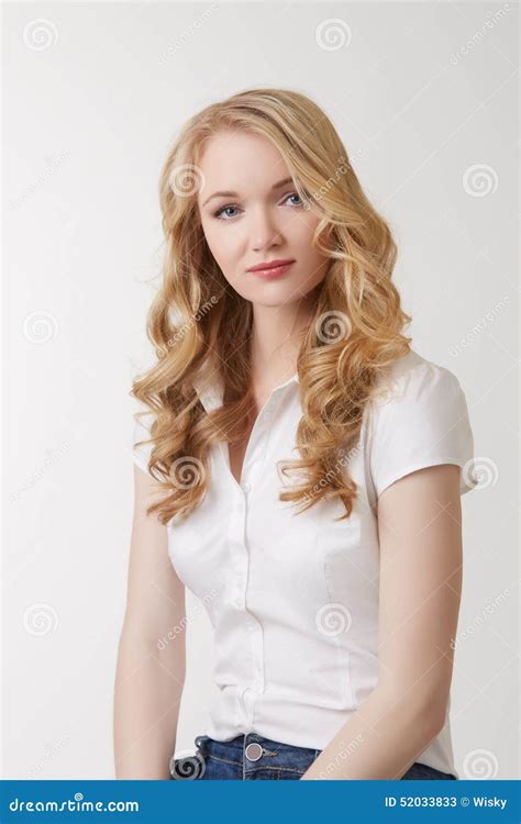 Image Of Beautiful Blonde In Casual Clothes Stock Image Image Of Pretty Natural