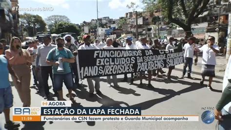 Ex funcionários da extinta CSN fazem protesto na região da Lapa e