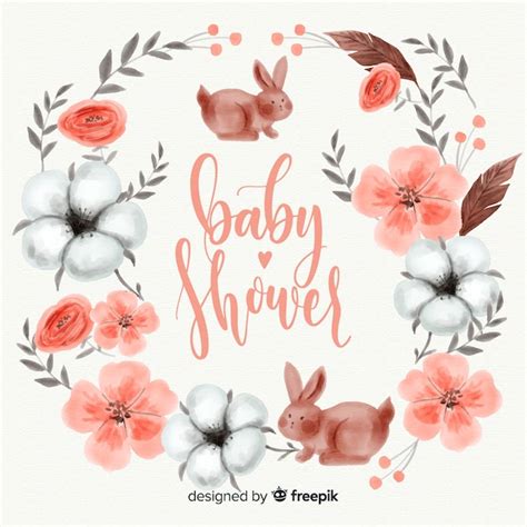 Free Vector Cute Watercolor Baby Shower Design