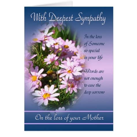 Loss of Mother - With Deepest Sympathy Card | Zazzle