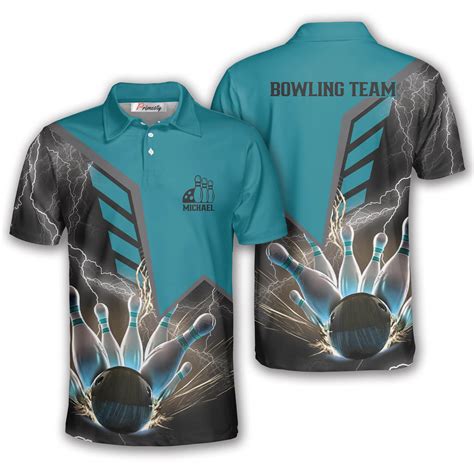 Blue Lightning Custom Bowling Shirts For Men Primesty