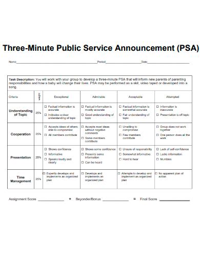 Public Service Announcement 73 Examples Format PDF