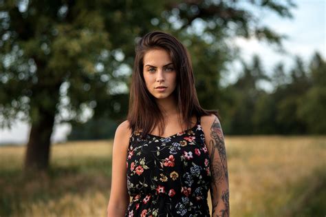 Download Tattoo Depth Of Field Brunette Model Woman Marlen Valderrama Alvaréz HD Wallpaper by