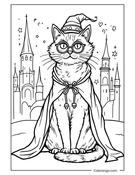 Harry Potter Cat Coloring Page