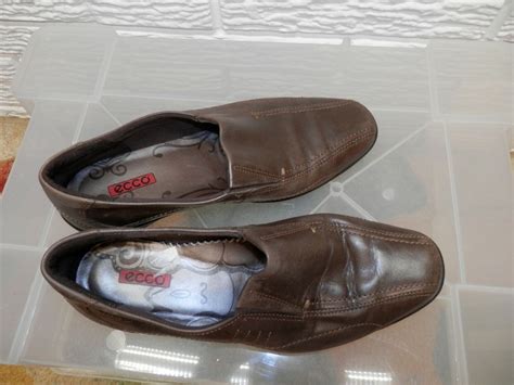 Ecco Light Brown Leather Comfort Slip On Shoes Size 37 Gem