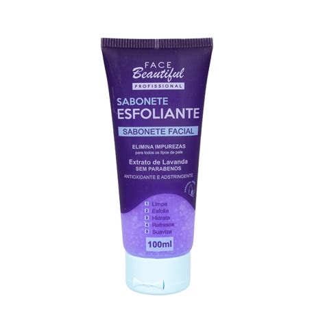 Sabonete Esfoliante Para O Rosto - Sabonete Facial Esfoliante Extrato de Lavanda Face Beautiful - Fashion Biju