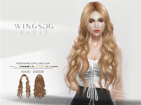 Sims 4 CC Hair- Wingsims TSR | Sims hair, Long curly hair, Long curly