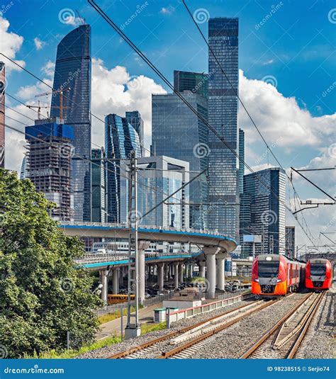Two Modern High-speed Trains. Stock Image - Image of high, spotlight