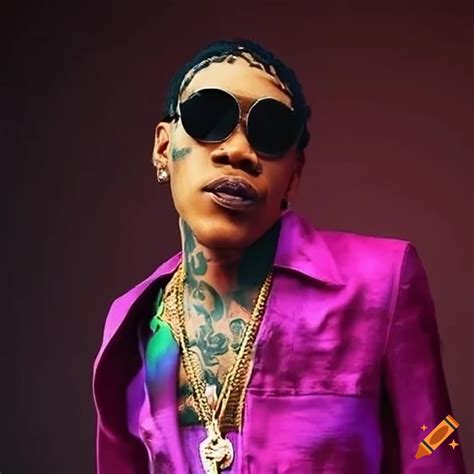 Jamaican Dancehall Musician Vybz Kartel In Vibrant Attire Performing On