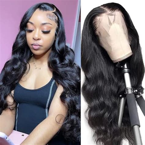 32 Inch Body Wave Lace Front Wigs Human Hair Pre Plucked