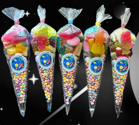 Space Theme Sweet Cones Party Favours Filled With Pick And Mix Etsy