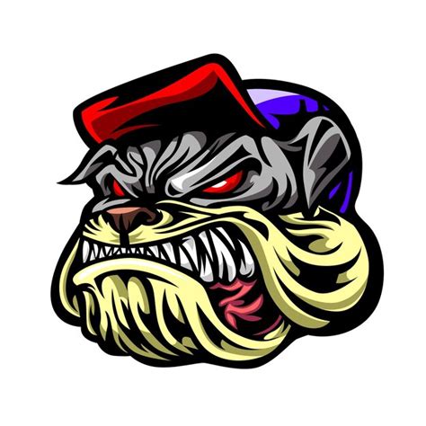 Premium Vector | A fierce looking bulldog looking side way