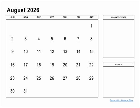 august  monthly planner