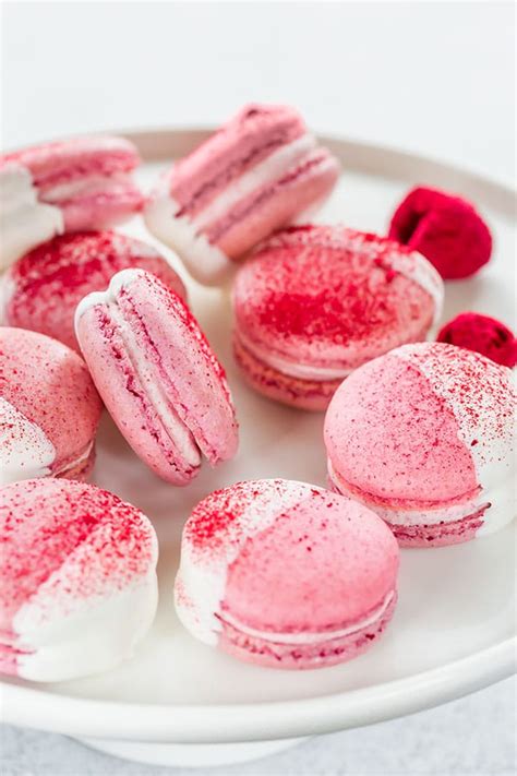 Raspberry Macarons White Chocolate Ganache Raspberry