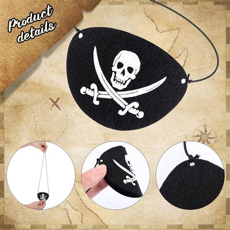 Black Felt Pirate Eye Patches - Set of 30 for Carnival & Theme Parties