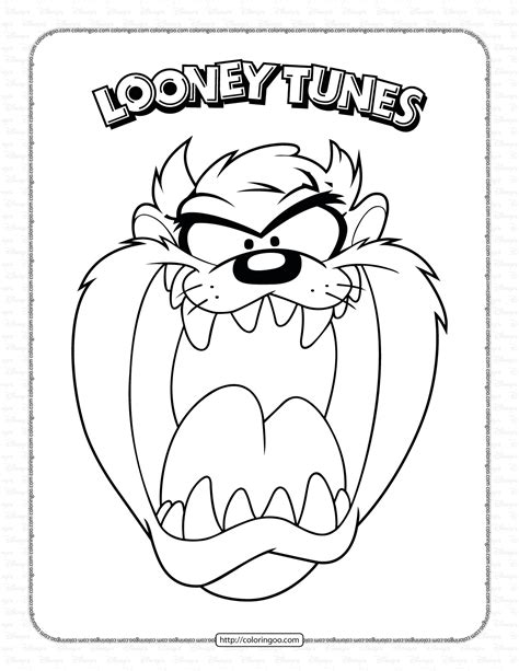 Looney Tunes Tasmanian Devil Head Coloring Page Baby Coloring Pages