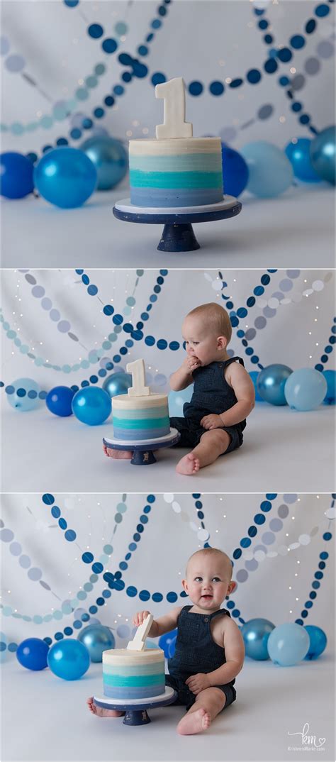 Blue Ombre 1st Birthday Cake Smash · KristeenMarie Photography