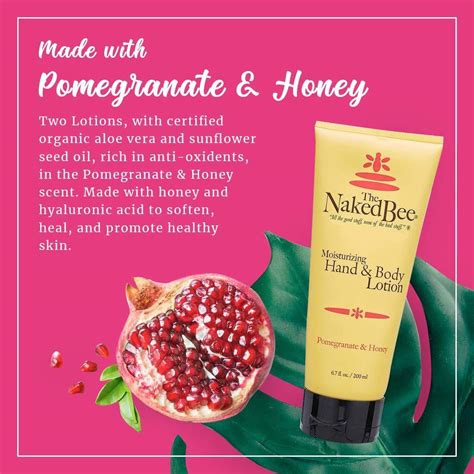 The Naked Bee Pomegranate Honey Hand And Body Lotion Oz Pack Hydrating Skin Care Set