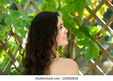 Outdoor Portrait Smiling Naked Brunette Woman Stock Photo Shutterstock