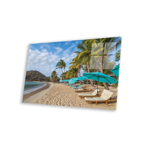 Dovecove Caribbean, Grenada, Mayreau Island. Beach Umbrellas And Lounge