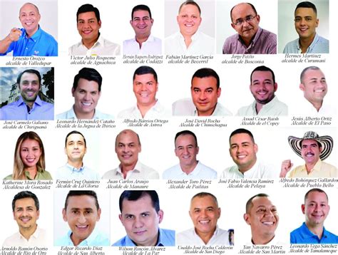 Alcaldes Electos De Los 25 Municipios Del Departamento Del Cesar