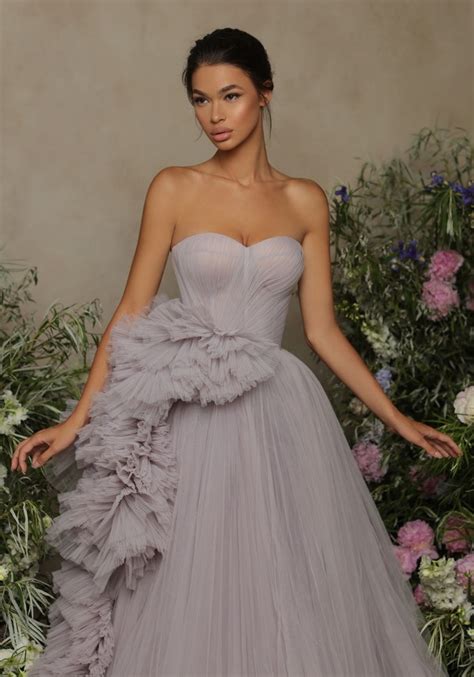 Tarik Ediz Jemma Strapless Ruffle Princess Evening Gown Hk Dbr Weddings