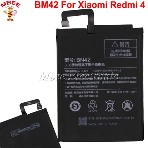 BN42 Battery For Xiaomi Redmi 4 (2G RAM 16G ROM Edition) Xiao mi Hongmi ...