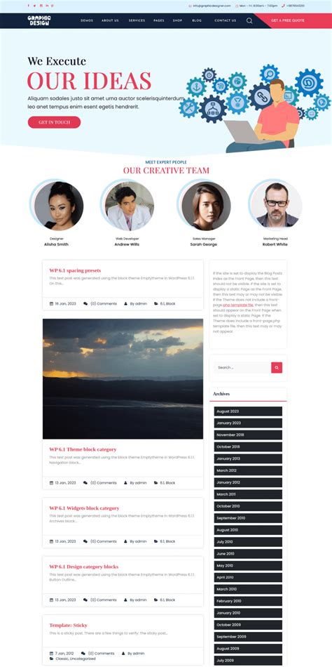 Free Creative Agency WordPress Theme