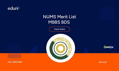 Nums Merit List For Mbbs Bds Programs